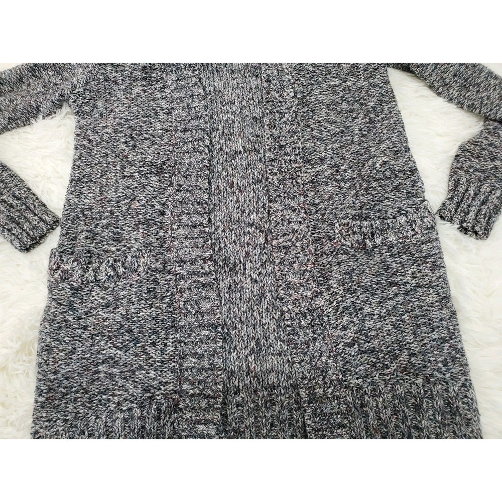 Hollister Marled Sweater Open Front Cardigan Gray Multicolored Chunky Knit Small - Picture 2 of 6